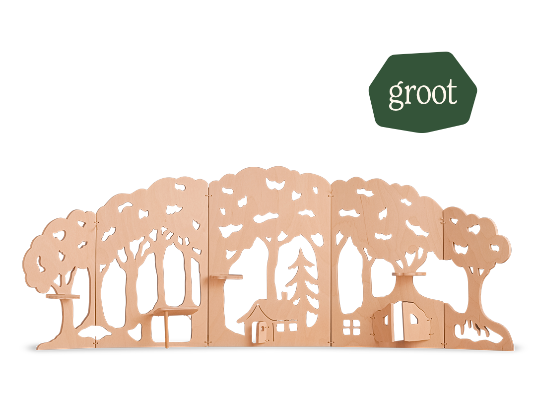 Grote bosrand van hout voor op de jaartafel of seizoentafel