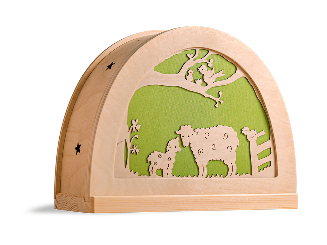 Silhouet lente in houten silhouetlamp voor seizoentafel