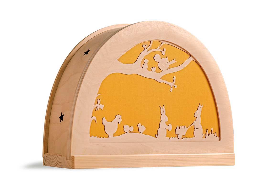 Pasen silhouet in houten silhouetlamp voor seizoentafel