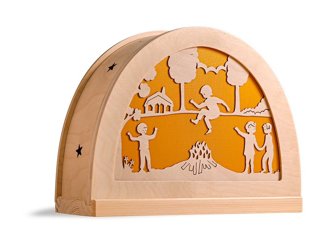 Sint Jansfeest silhouet in houten silhouetlamp voor seizoentafel