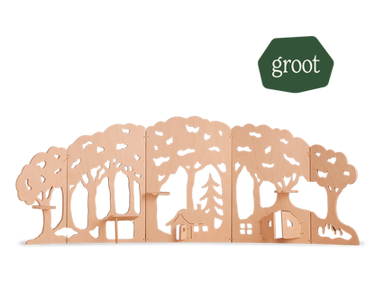 Grote bosrand van hout voor op de jaartafel of seizoentafel