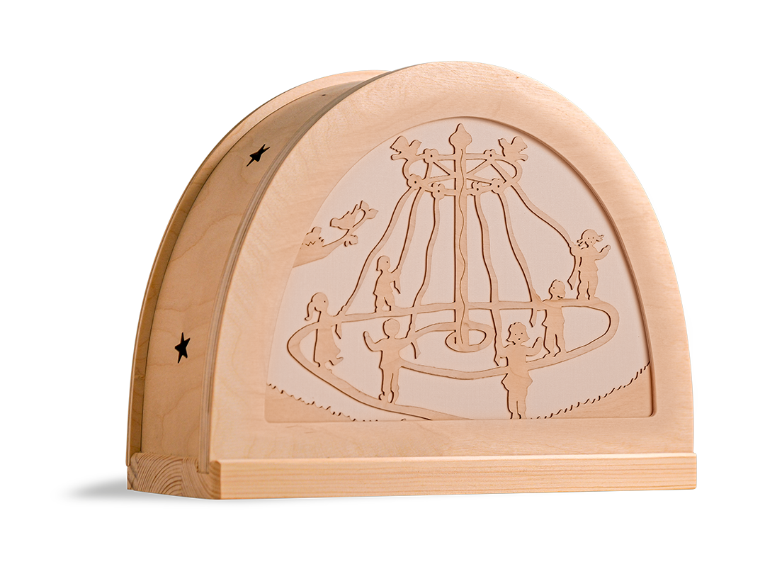 Meiboom silhouet in houten silhouetlamp voor seizoentafel