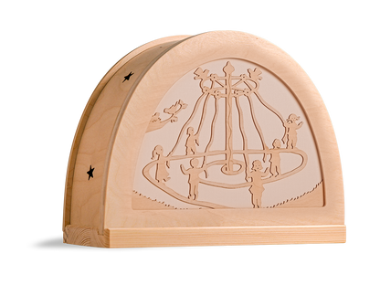 Meiboom silhouet in houten silhouetlamp voor seizoentafel