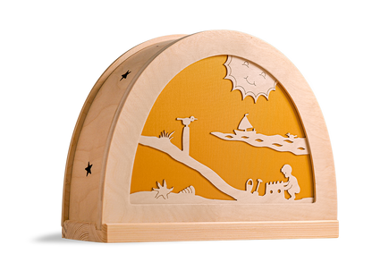 Silhouet zomer in houten silhouetlamp voor seizoentafel